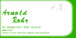 arnold rohr business card